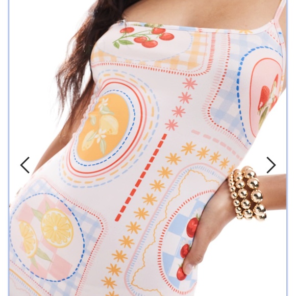 Miss Selfridge Postcard Print Strappy Summer Dress - Picture 1 of 4